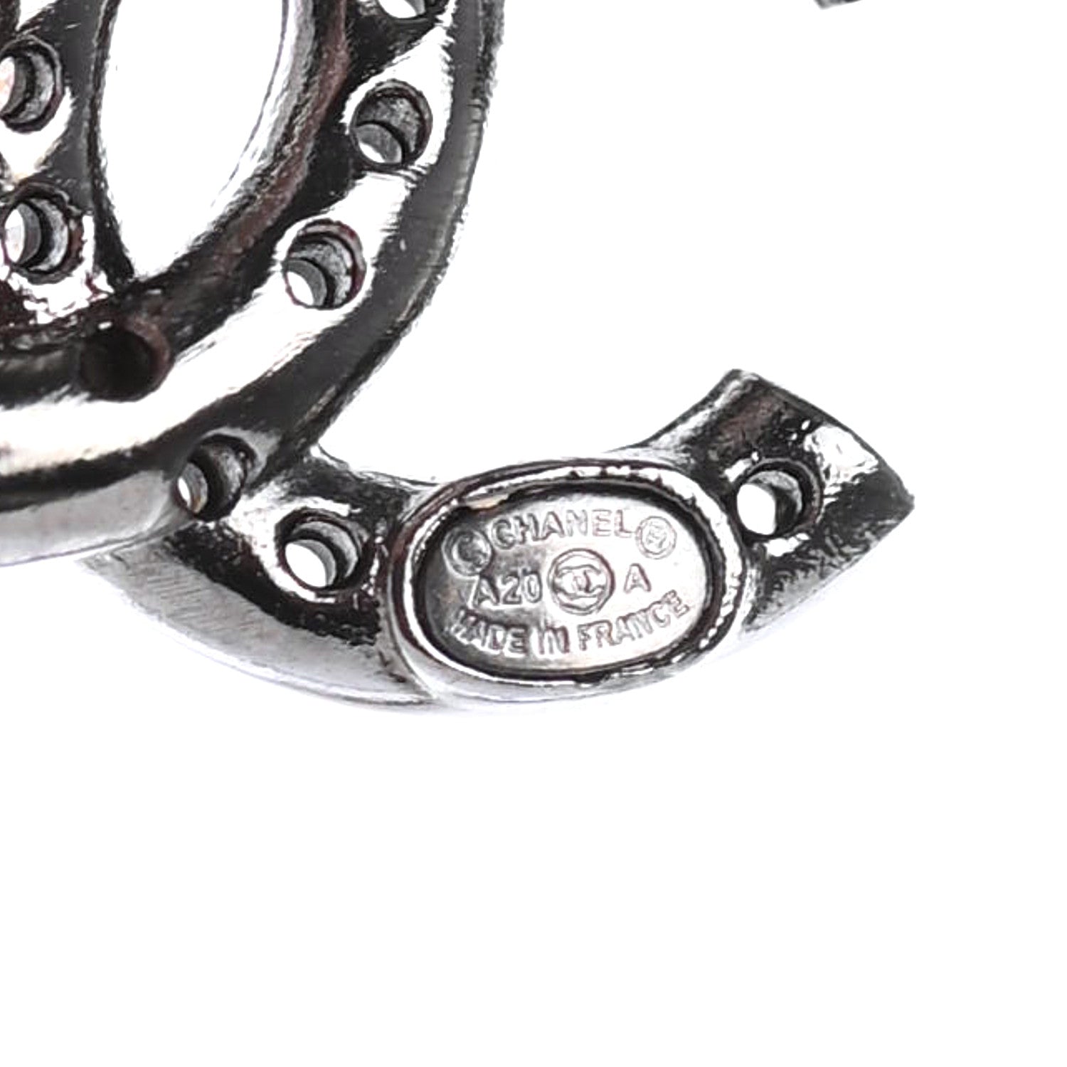 Chanel Ruthenium Crystal CC Earrings 4 of 4