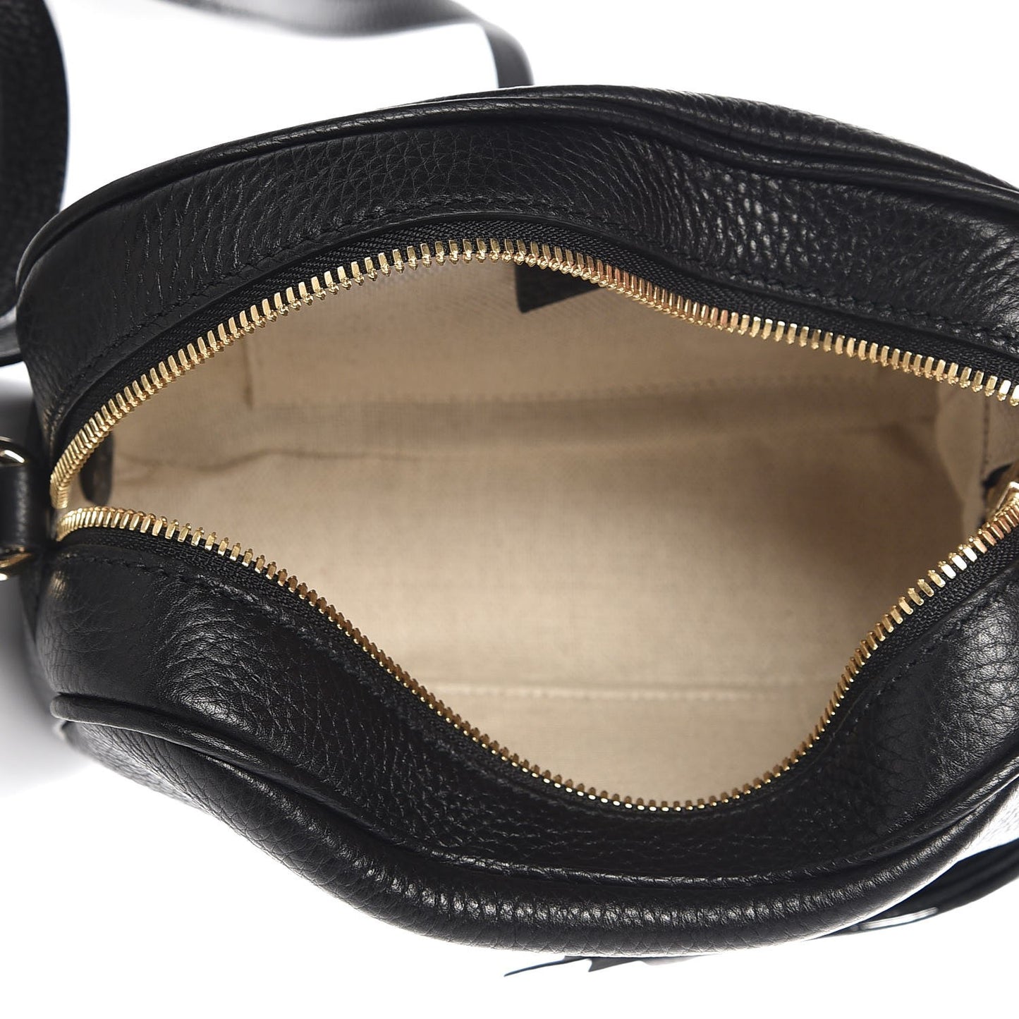 Pebbled Calfskin Small Soho Disco Bag Black