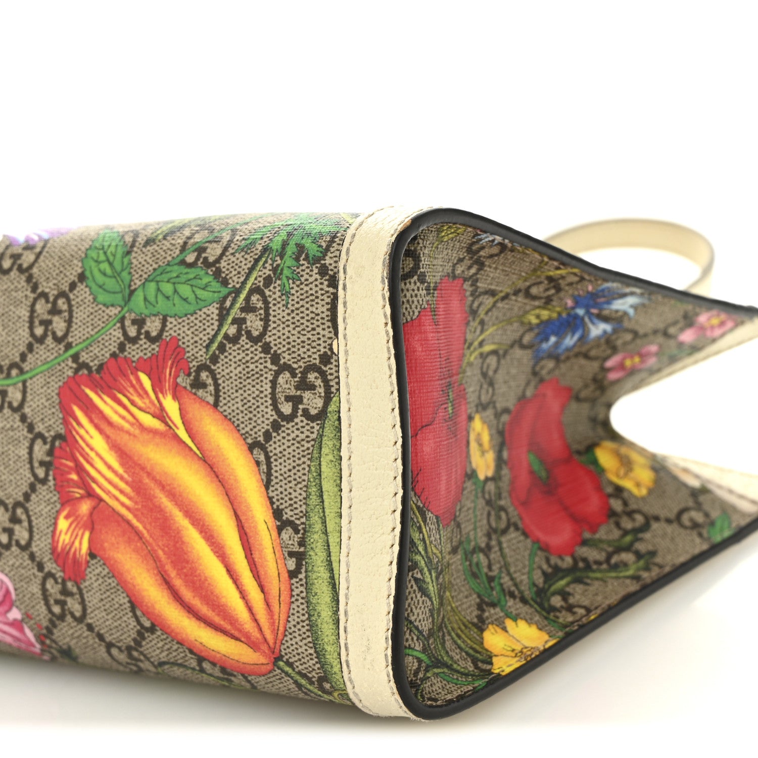 Gucci GG Supreme Monogram Flora Textured Calfskin Small Padlock
