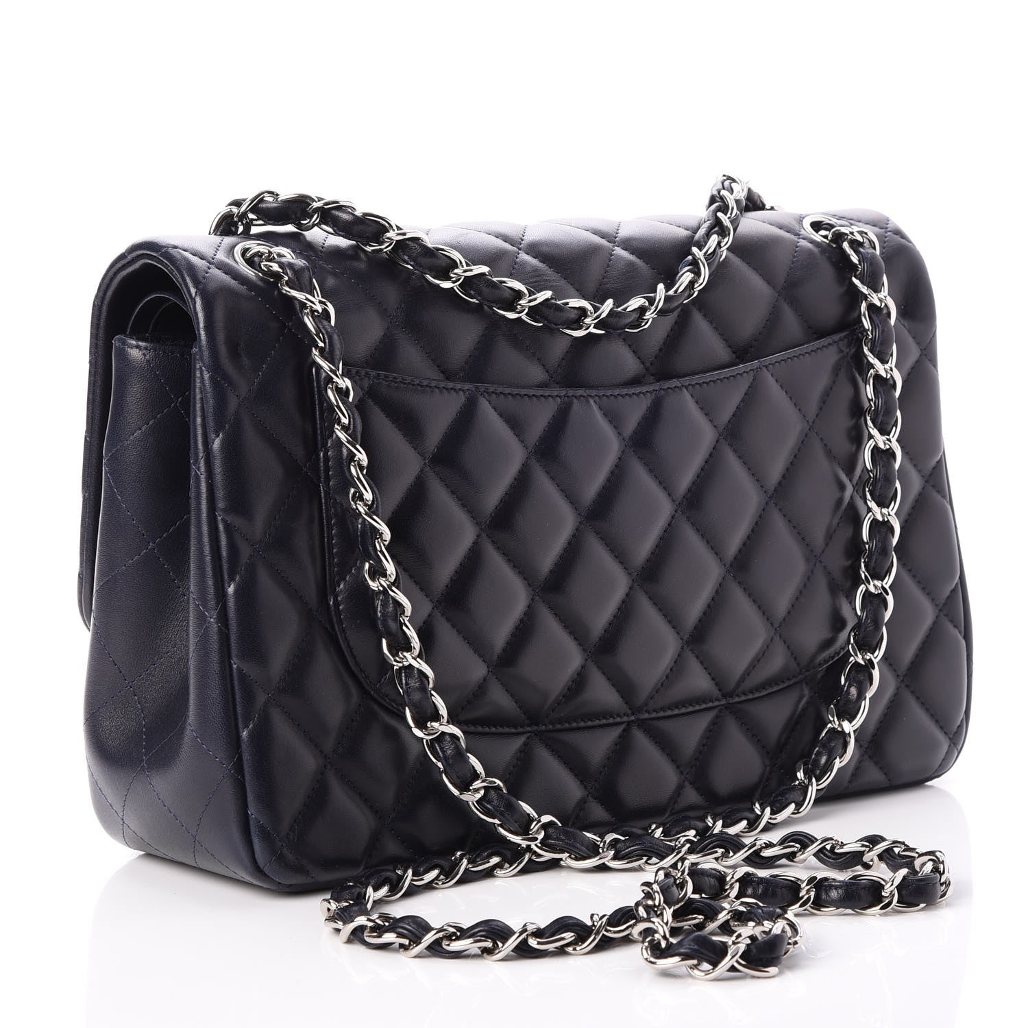 Chanel Lambskin Quilted Jumbo Double Flap Dark Navy 4 of 8