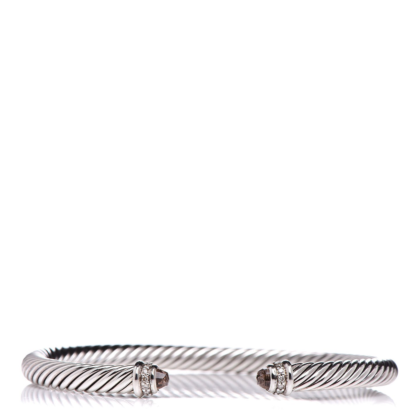 Sterling Silver Diamond Morganite 5mm Cable Classics Bracelet