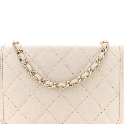 Chanel Caviar Quilted Vintage Mademoiselle Wallet On Chain WOC White 8 of 15