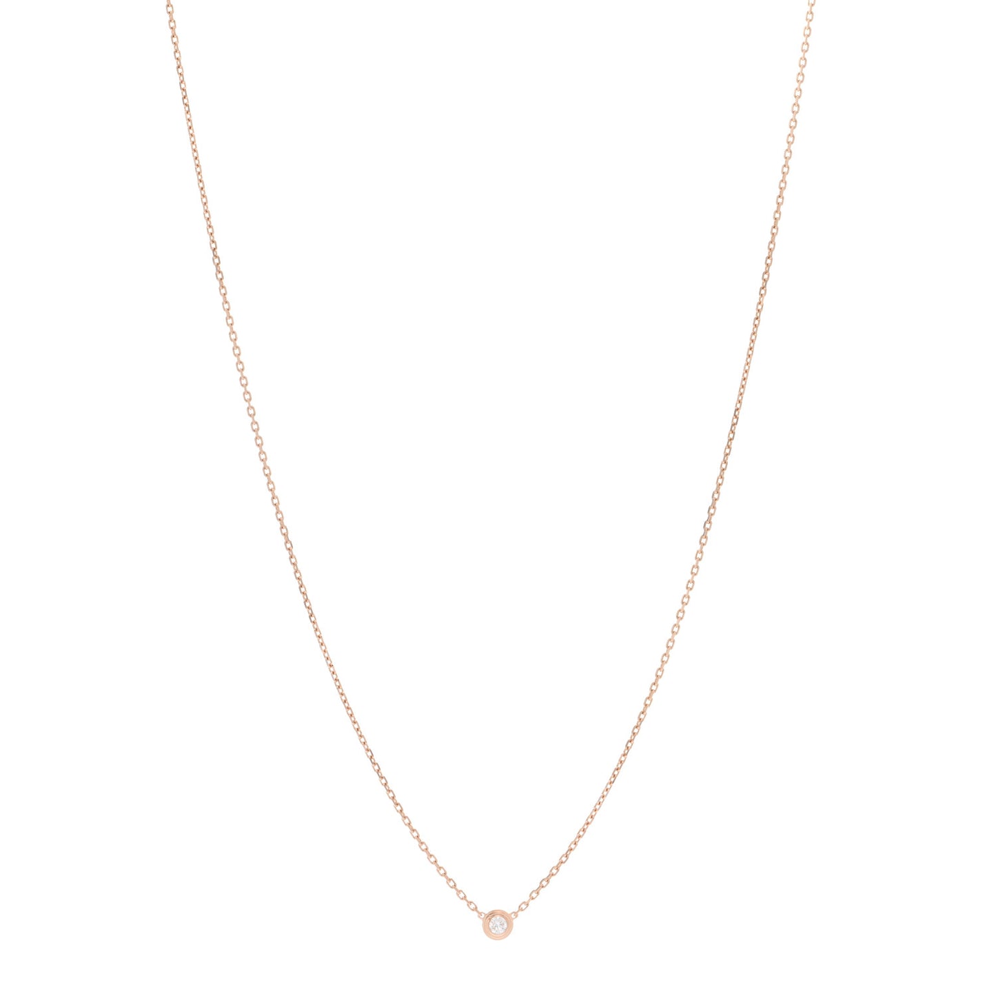 18K Pink Gold Diamond XS D'Amour Pendant Necklace