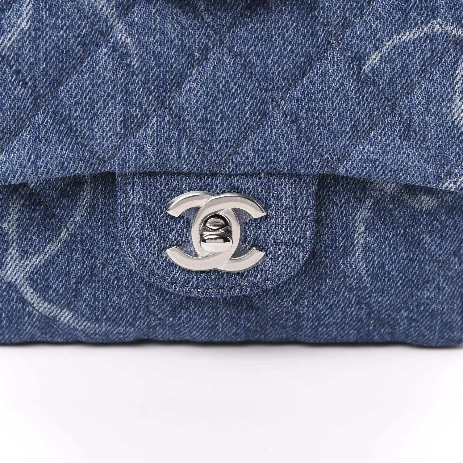 Chanel Denim CC Quilted Mini Square Flap Blue 10 of 11
