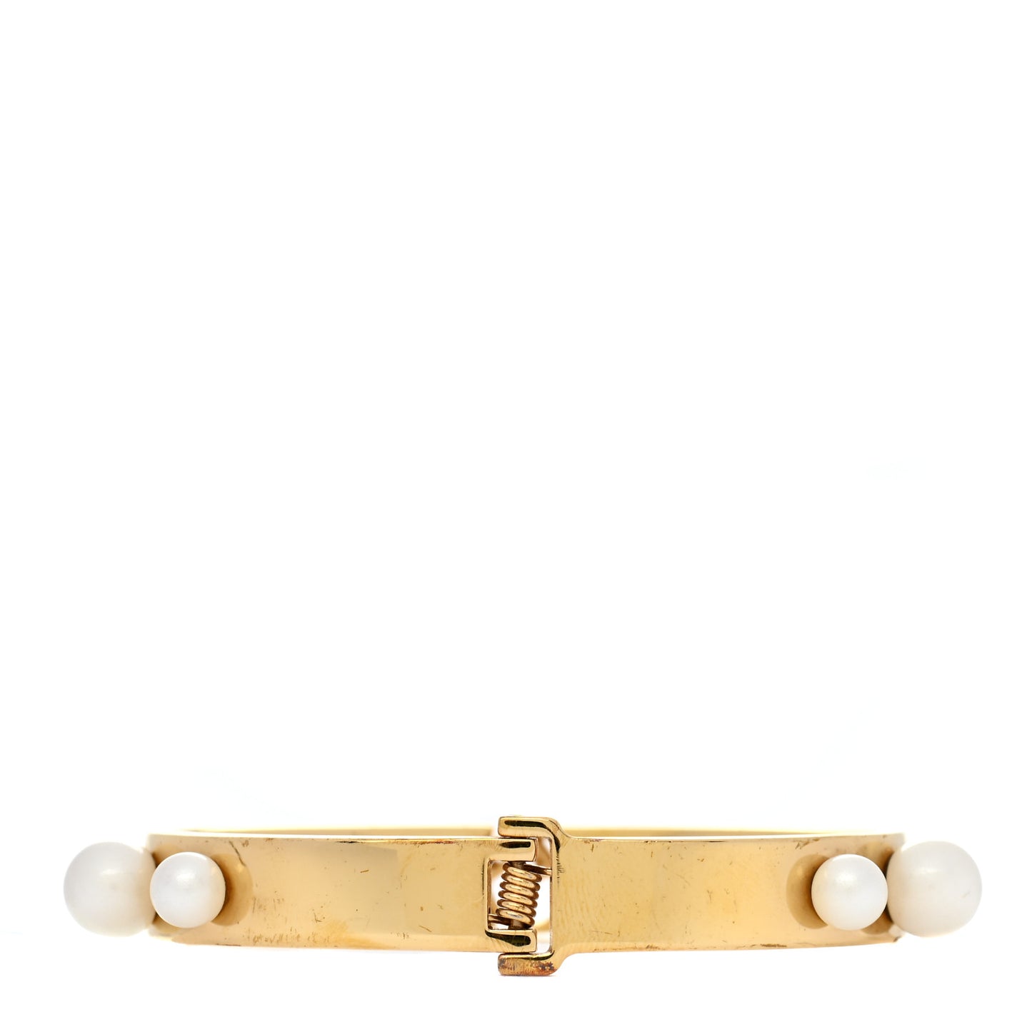 Metal Pearl Logo Bracelet S Gold