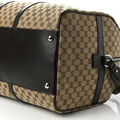 Gucci Monogram Dollar Calfskin Large Boston Duffle Bag Beige Ebony Testa di Moro Marrone Scuro 10 of 10
