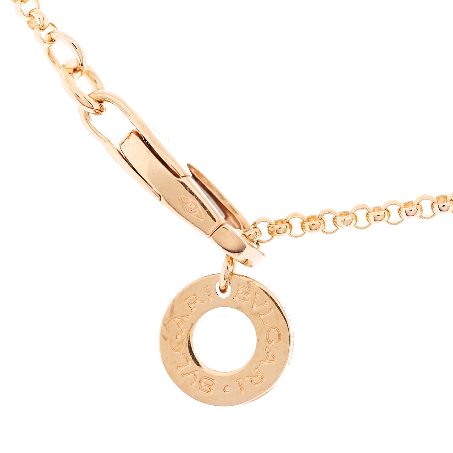 Bulgari 18K Rose Gold Diamond Small B.Zero1 Pave Pendant Necklace 4 of 9