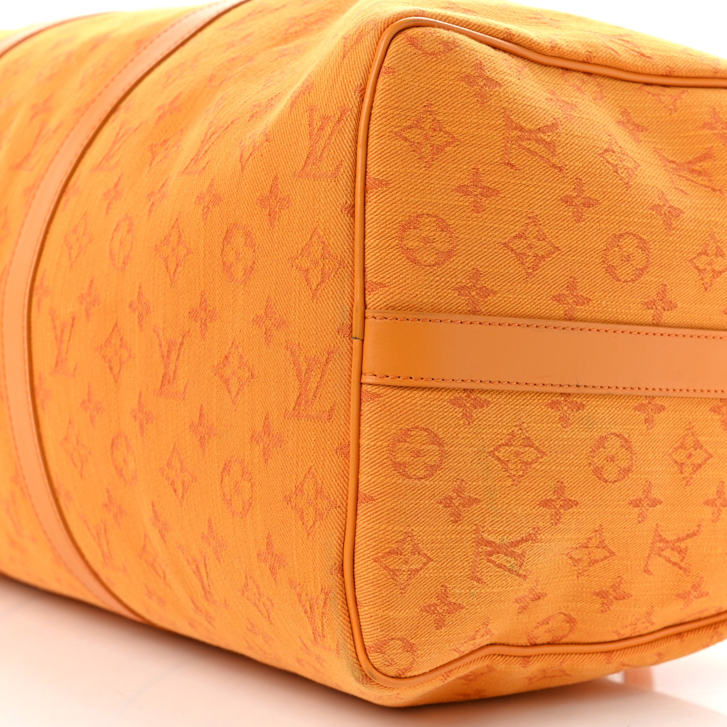 Louis Vuitton Denim Monogram Keepall Bandouliere 50 Ocre 9 of 13