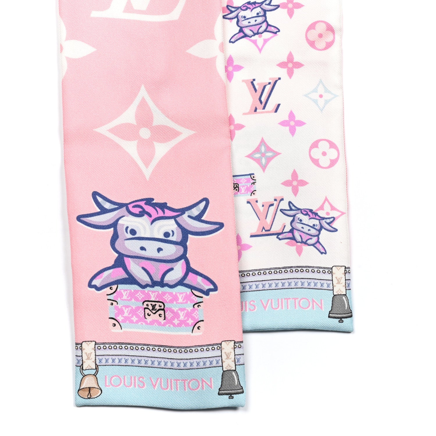 Louis Vuitton Silk Monogram Rodeo Bandeau Rose 2 of 3