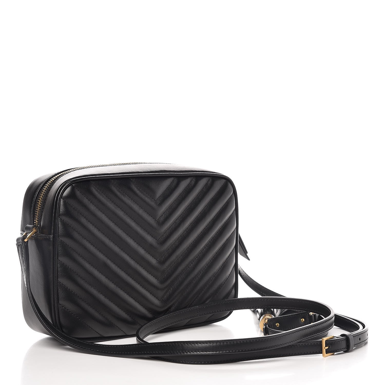 Saint Laurent Calfskin Matelasse Monogram Lou Camera Bag Black 3 of 10