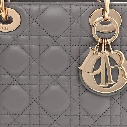 Christian Dior Lambskin Cannage Small My ABCDior Lady Dior Grey 8 of 11