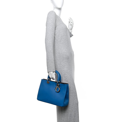 Christian Dior Smooth Calfskin Medium Diorissimo Tote Blue 2 of 13