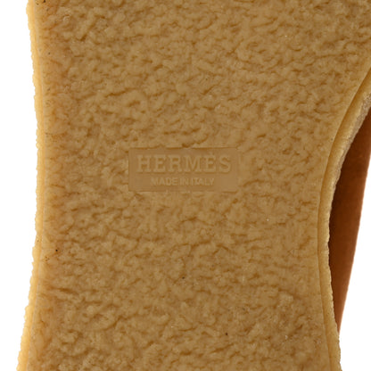 Hermes Suede Shearling Womens Discovery Ankle Boots 36 Camel Ecru 6 of 8