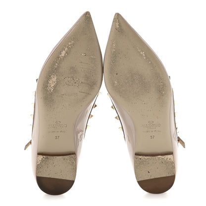 Valentino Garavani Patent Rockstud Cage Ballerina Flats 37 Poudre 6 of 10