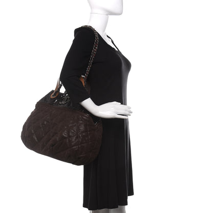 Chanel Iridescent Calfskin Quilted Large In The Mix Tote Dark Brown 2 of 9