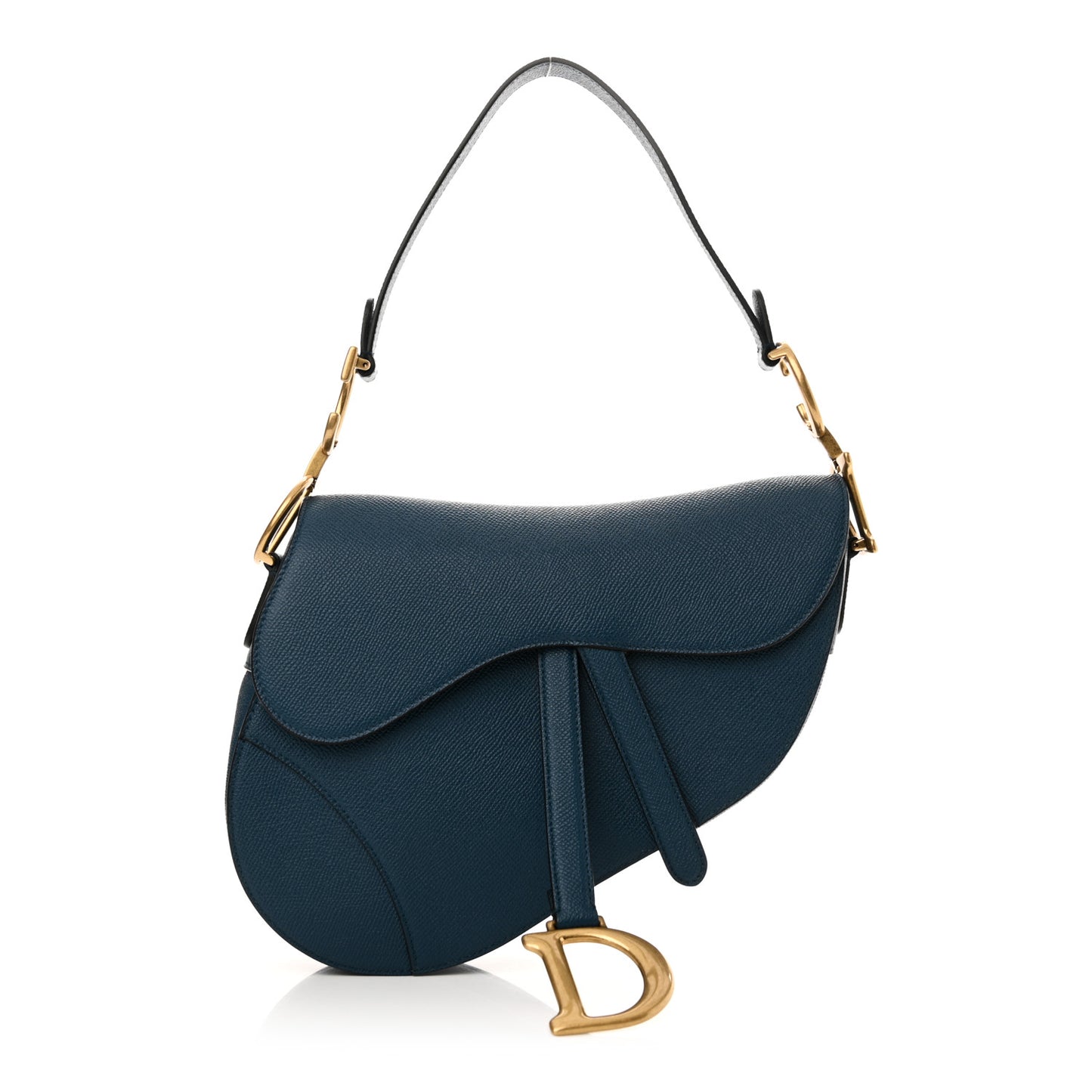 Grained Calfskin Saddle Bag Marine