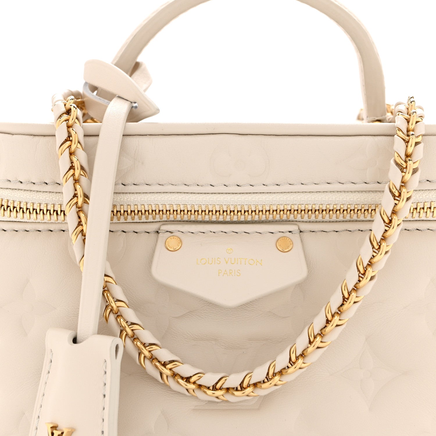 Louis Vuitton Lambskin Embossed Monogram Coussin Vanity PM  Cream 8 of 10
