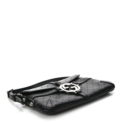 Gucci Calfskin Perforated GG Pochette Black 4 of 19