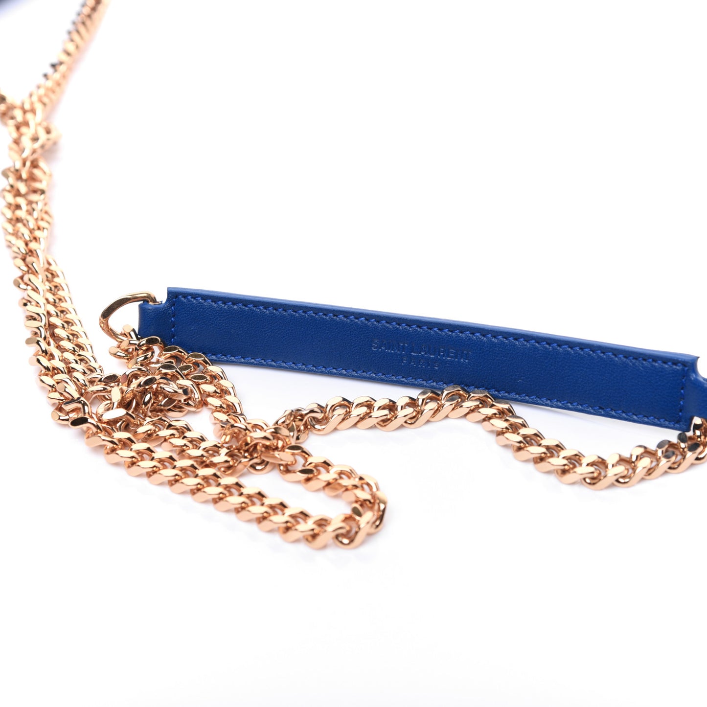 Sheepskin Matelasse Chevron Monogram Classic Baby Chain Bag Blue Majorelle