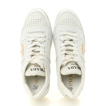 Prada Vitello Rois Triangle Womens Downtown Platform Low Top Sneakers 37 White 2 of 11