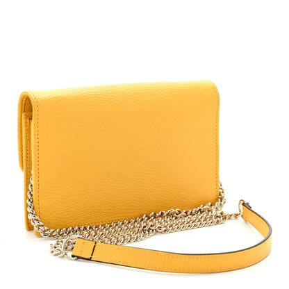 Gucci Dollar Calfskin Interlocking G Chain Wallet New Buttercup 3 of 10