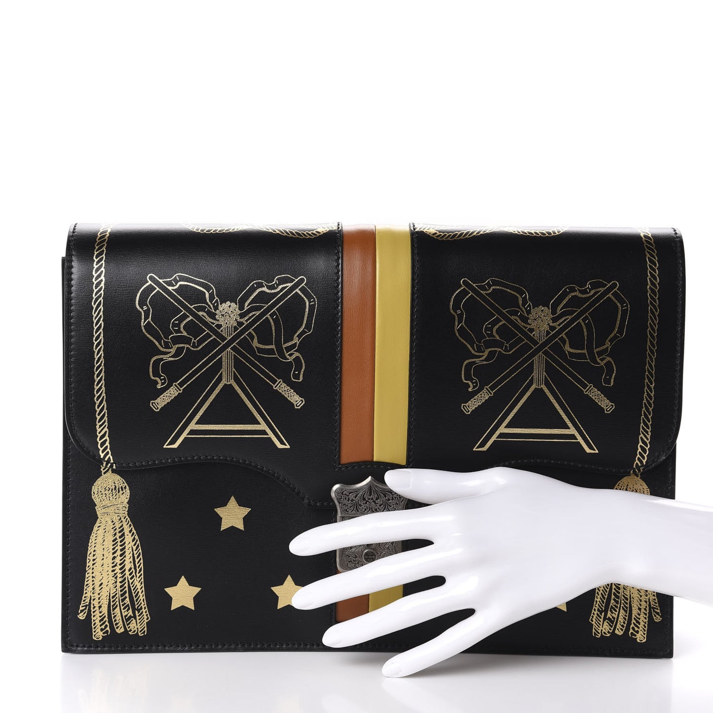 Calfskin Star Portfolio Bag Black