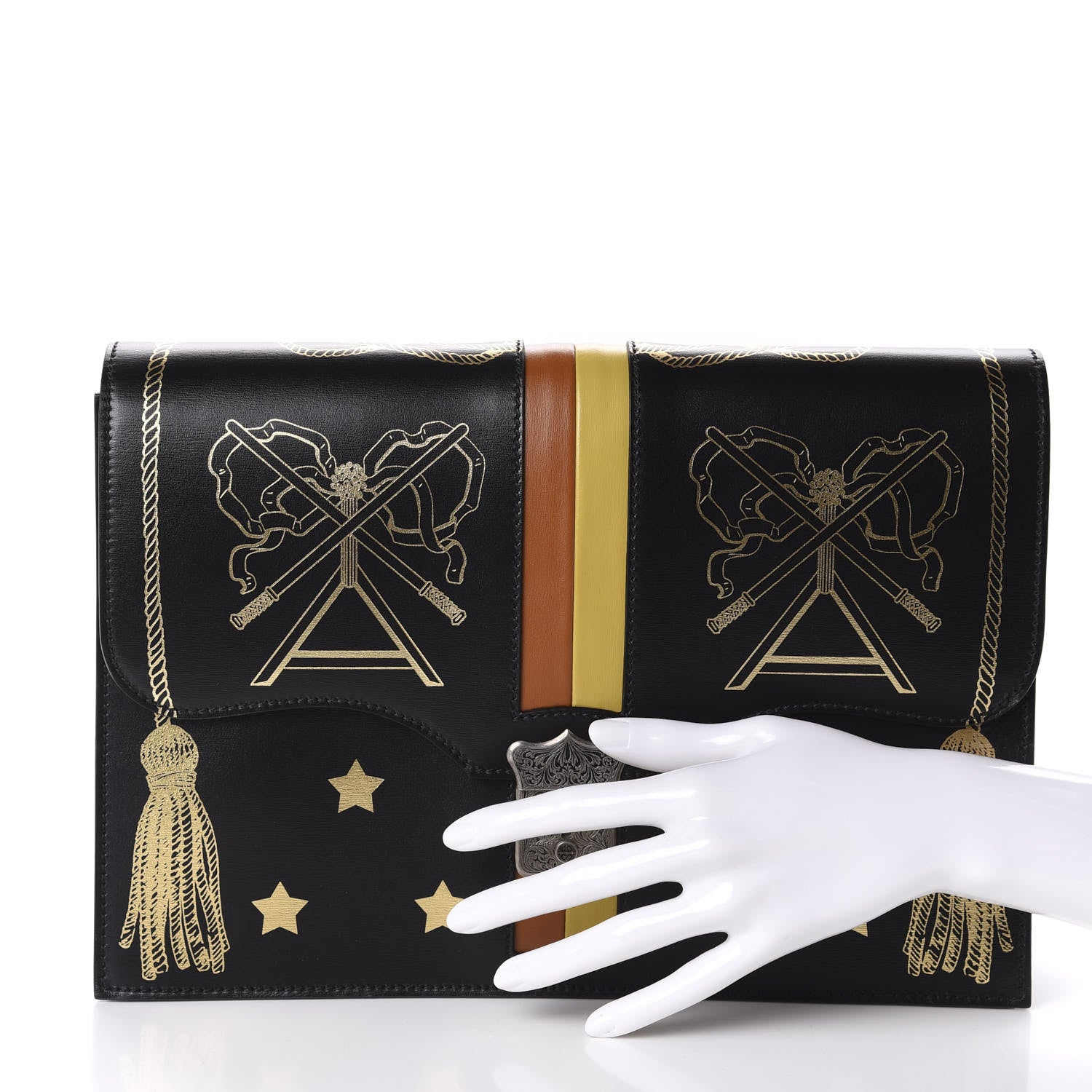 Gucci Calfskin Star Portfolio Bag Black 4 of 11