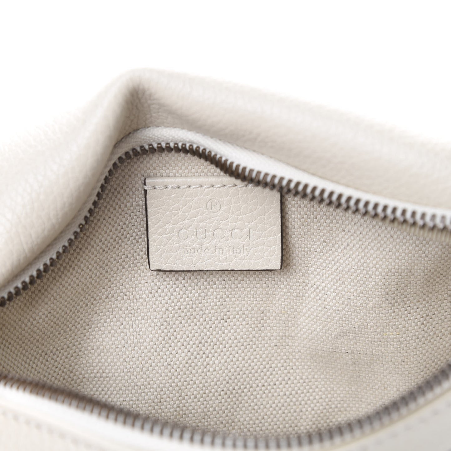 Grained Calfskin Small Logo Belt Bag White