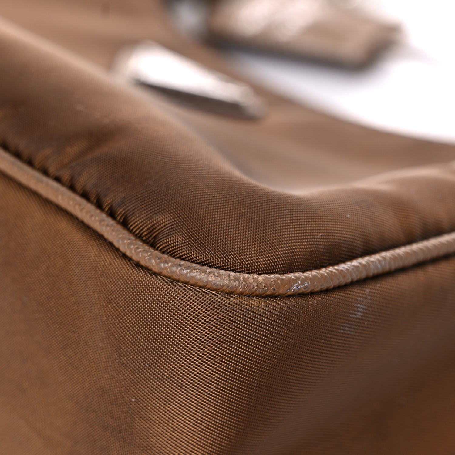 Prada Tessuto Nylon Saffiano Re-Edition 2005 Shoulder Bag Cacao 7 of 14