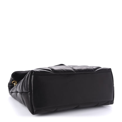 Saint Laurent Lambskin Quilted Medium Loulou Puffer Monogram Chain Satchel Black 4 of 11