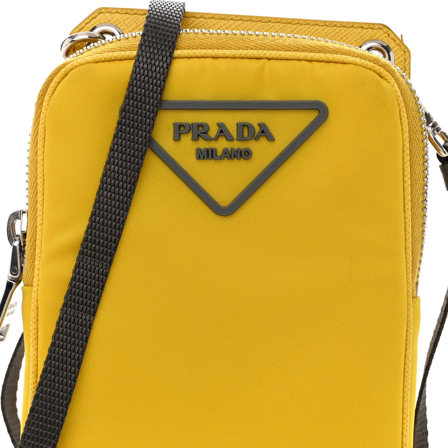 PRADA / スマートフォンケース スマホショルダーバッグ イエロー Prada Tessuto Nylon Phone Case Crossbody Bag Giallo 1331346