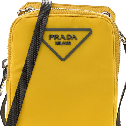 Prada Tessuto Nylon Phone Case Crossbody Bag Giallo 7 of 10