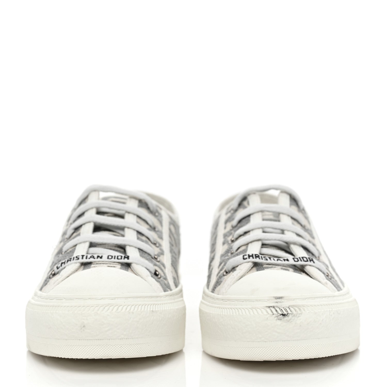 Christian Dior Canvas Oblique Walk'N'Dior Low Top Sneakers 36.5 Grey Stone 2 of 7