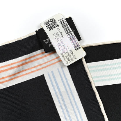 Hermes Silk Garde Robe Pop Detail Pocket Square Black Rose Multicolor 3 of 4