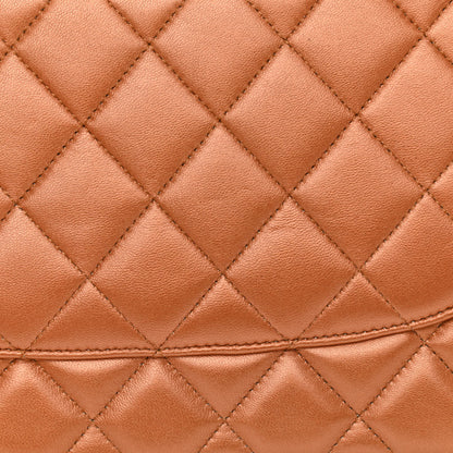 Chanel Metallic Lambskin Quilted Jumbo Double Flap Copper 11 of 15