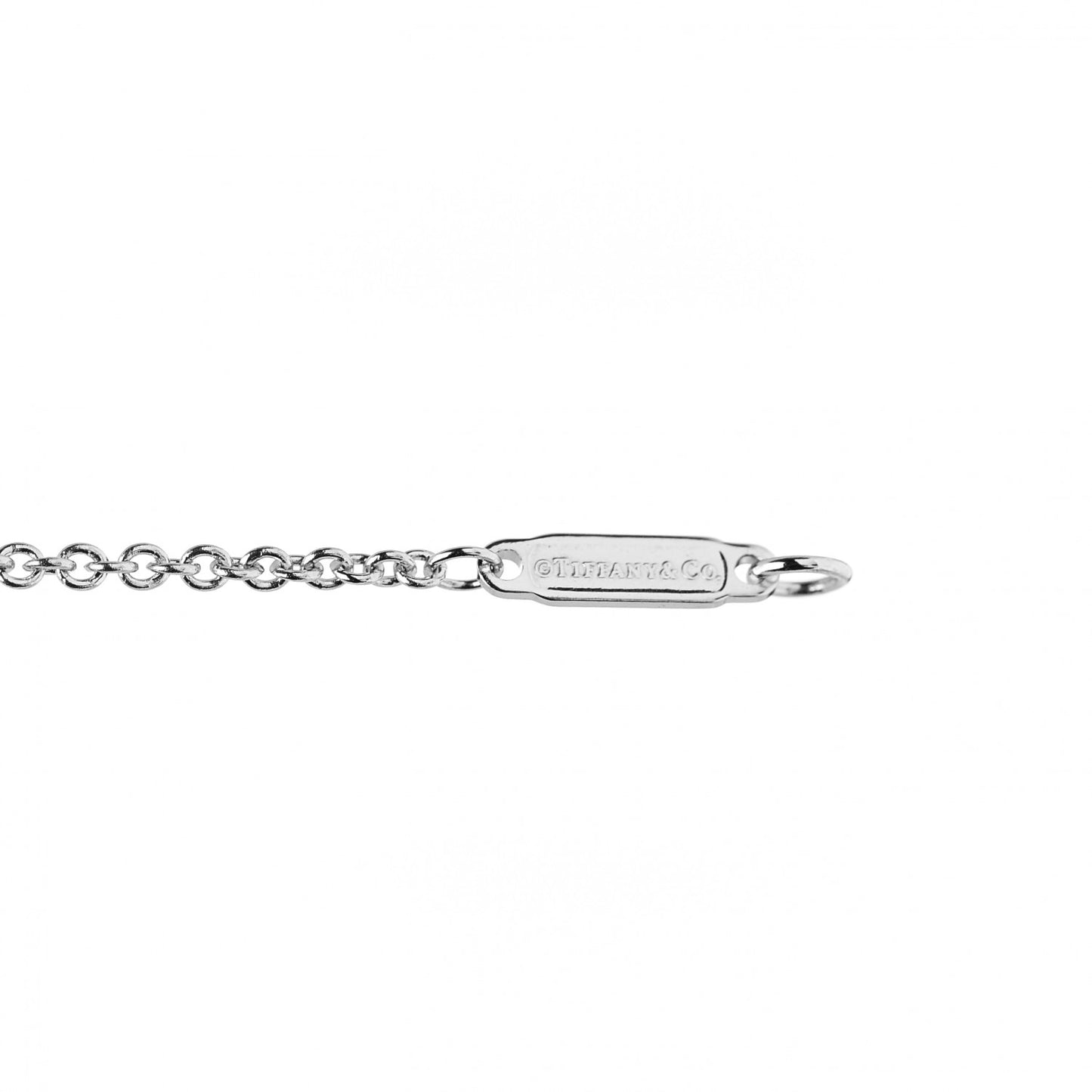 18K White Gold Diamond Tag Chain Bracelet