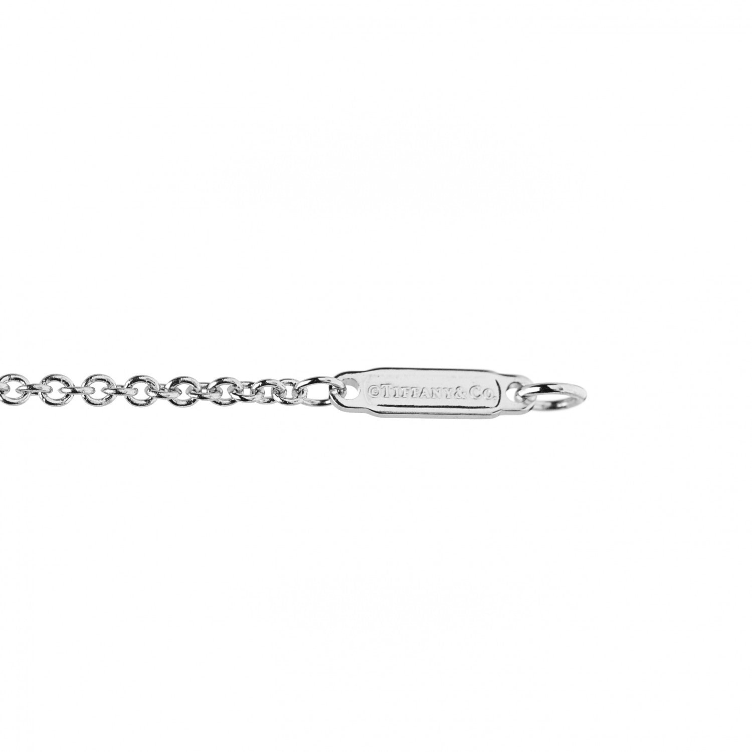 Tiffany 18K White Gold Diamond Tag Chain Bracelet 3 of 4