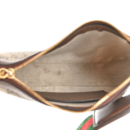 Gucci GG Supreme Monogram Textured Dollar Calfskin Web Small Ophidia GG Handbag Beige Ebony New Acero 5 of 10