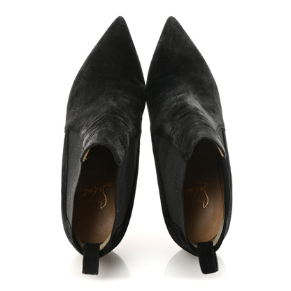 Christian Louboutin Suede Crochinetta 100 Ankle Boots 37.5 Black 2 of 8