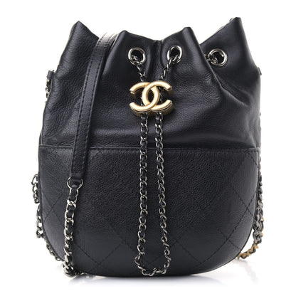 Chanel Calfskin Quilted Small Gabrielle Bucket Black 1 of 9