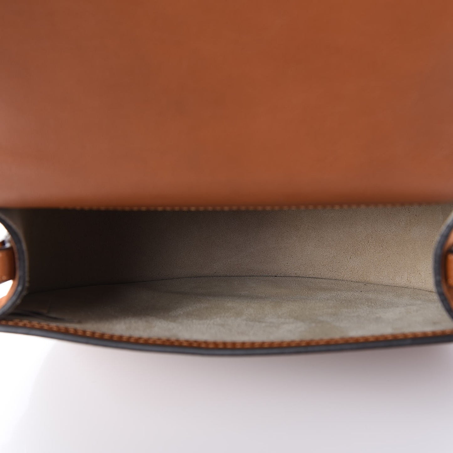 Calfskin Suede Medium Nile Bracelet Bag Caramel