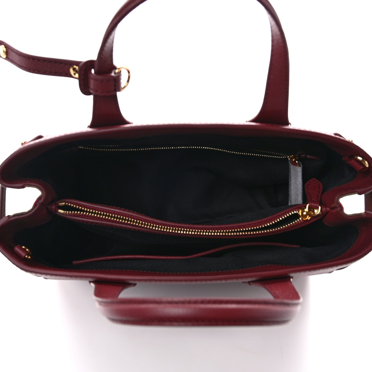 Burberry Grainy Calfskin House Check Medium Banner Tote Mahogany Red 4 of 9