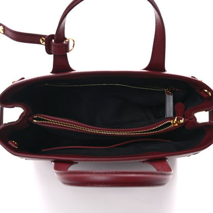 Burberry Grainy Calfskin House Check Medium Banner Tote Mahogany Red 4 of 9
