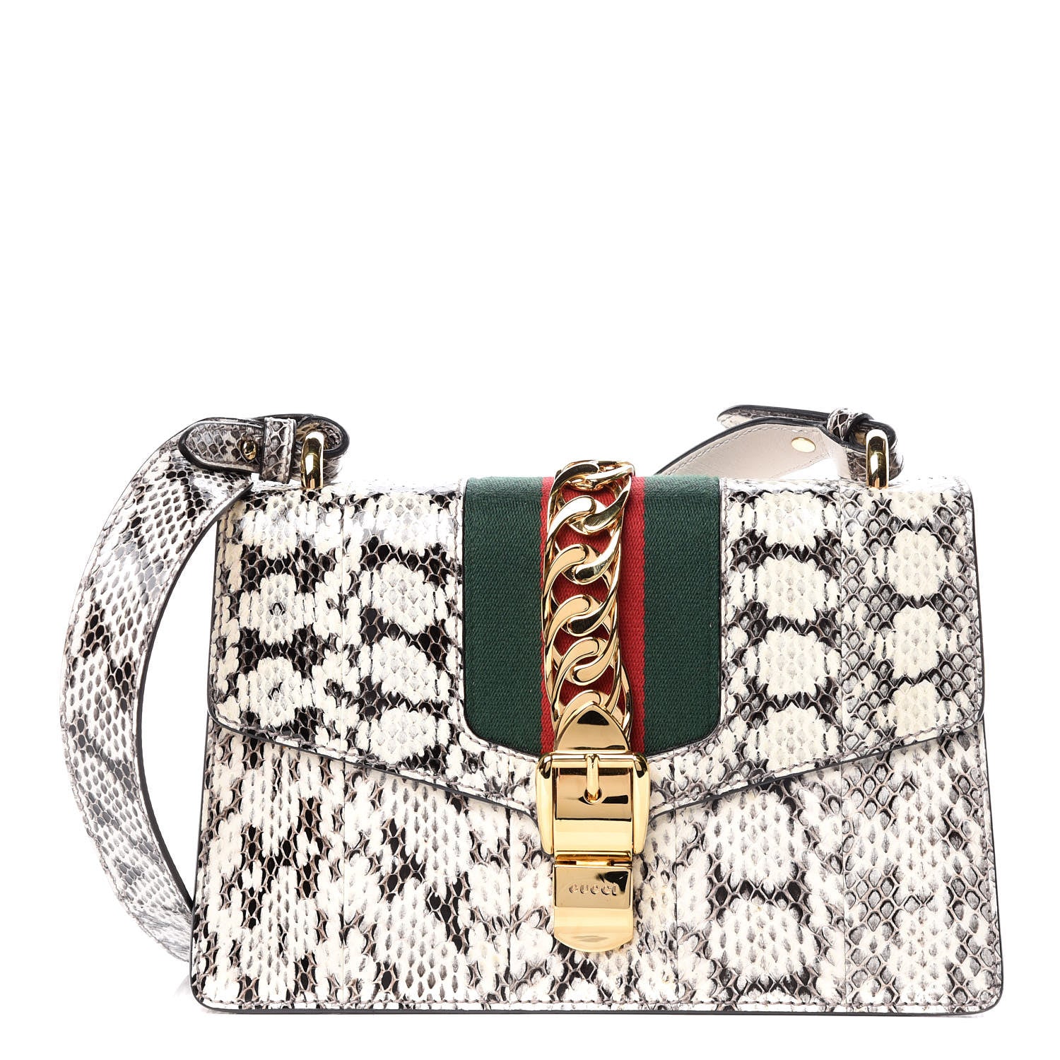 Gucci Snakeskin Small Sylvie Shoulder Bag Roccia 1 of 11