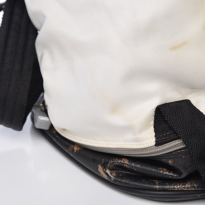 Chanel Nylon Calfskin CC Backpack White Gray 13 of 30