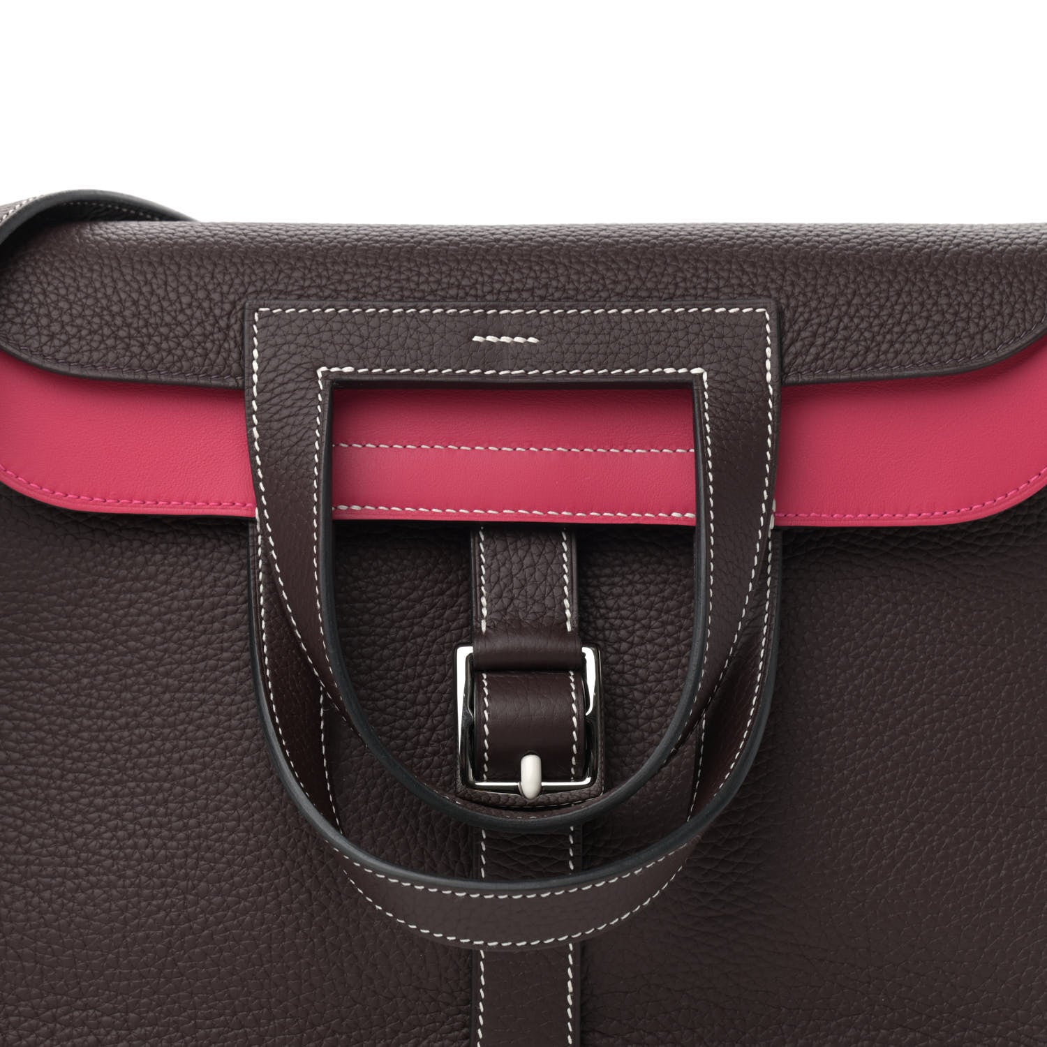 Hermes Taurillon Clemence Verso Halzan 31 GM Rouge Sellier Framboise 8 of 11