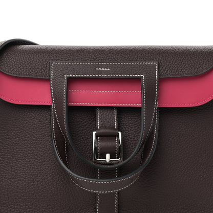 Hermes Taurillon Clemence Verso Halzan 31 GM Rouge Sellier Framboise 8 of 11