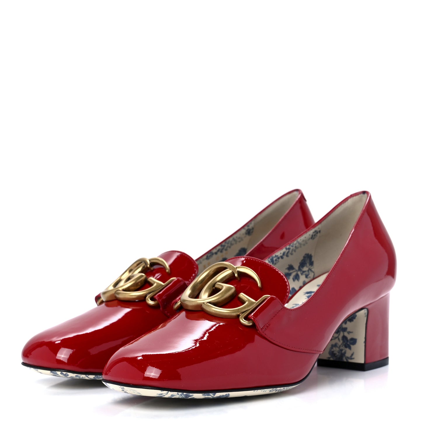 Vernice GG Victoire 55mm Loafer Pumps 39 Hibiscus Red