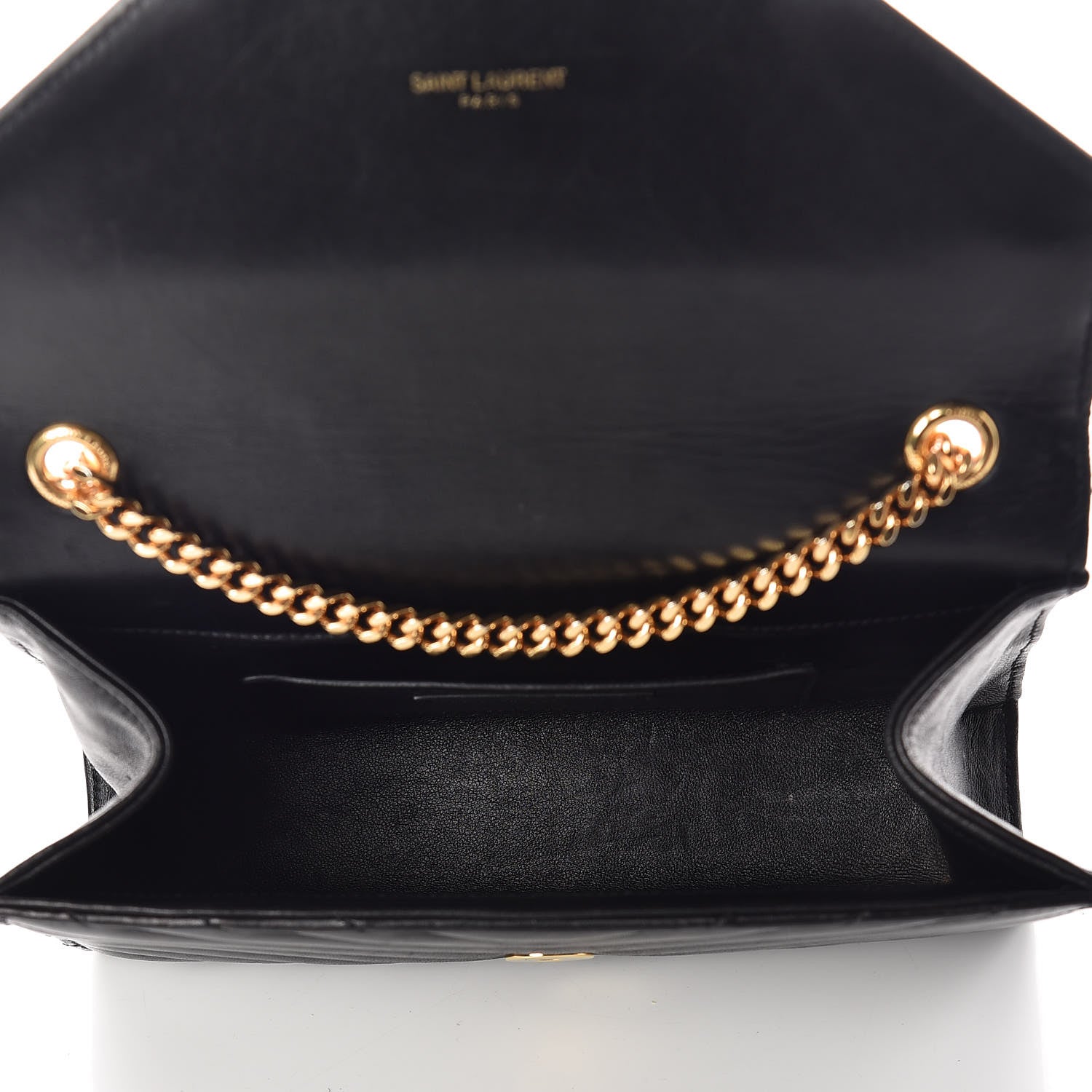 Saint Laurent Lambskin Matelasse Chevron Small Monogram Satchel Black 5 of 10