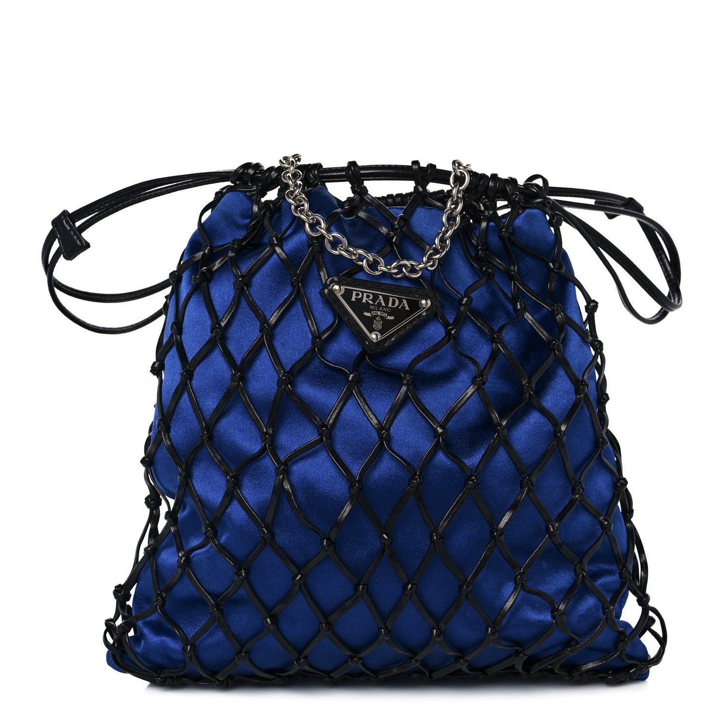 Rete Stampato Bocche Tote Blue Black